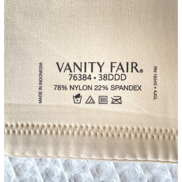 Vanity Fair Bra Size 38DDD Beauty Back 76384 Front Close Nude Beige Underwire - Picture 3 of 3